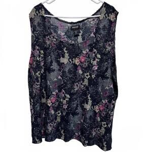 Avenue Stretch Crinkle Shell Stretch Sleeveless Tank Top Plus Size 30/32